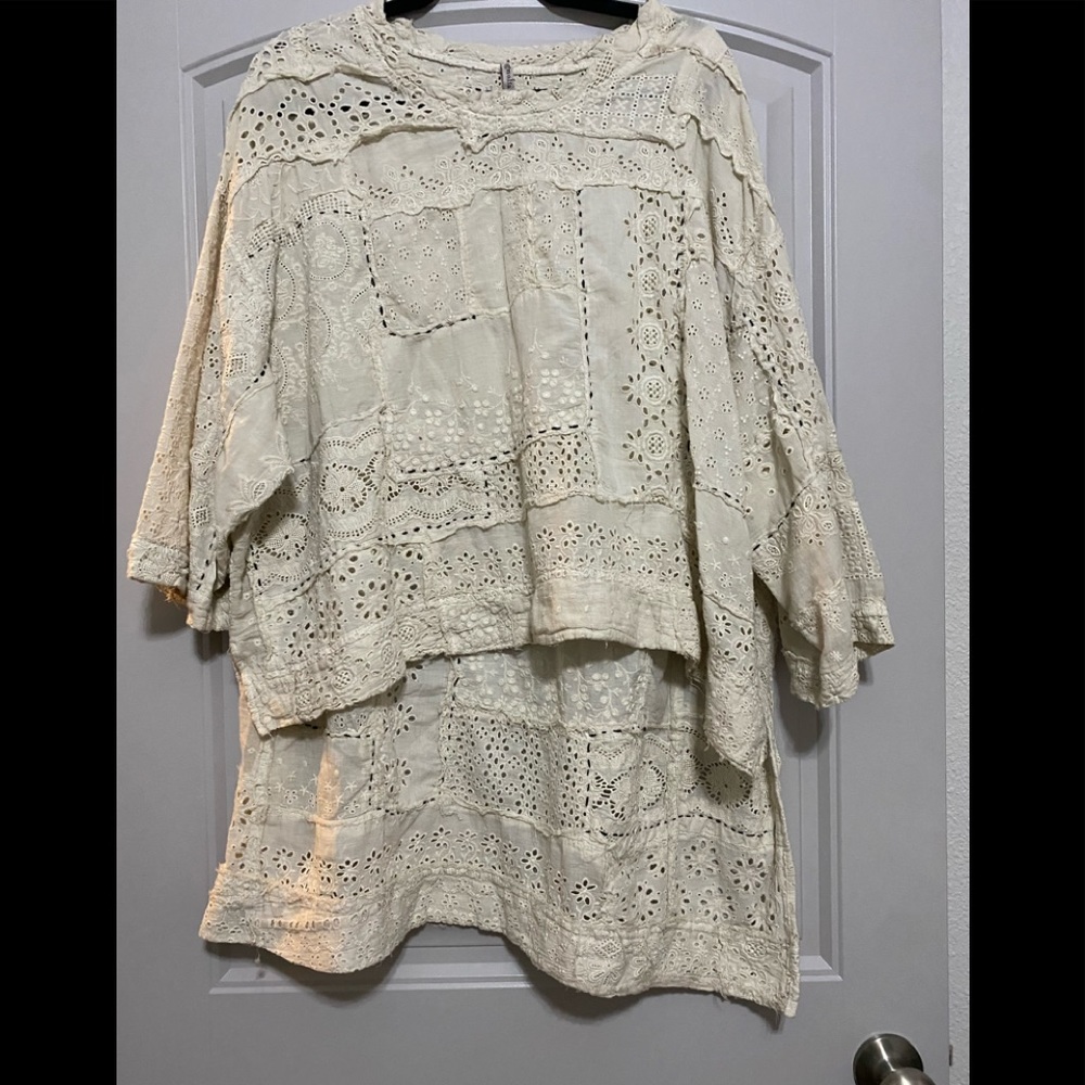 Cotton Eyelet Patchwork Francis Pullover